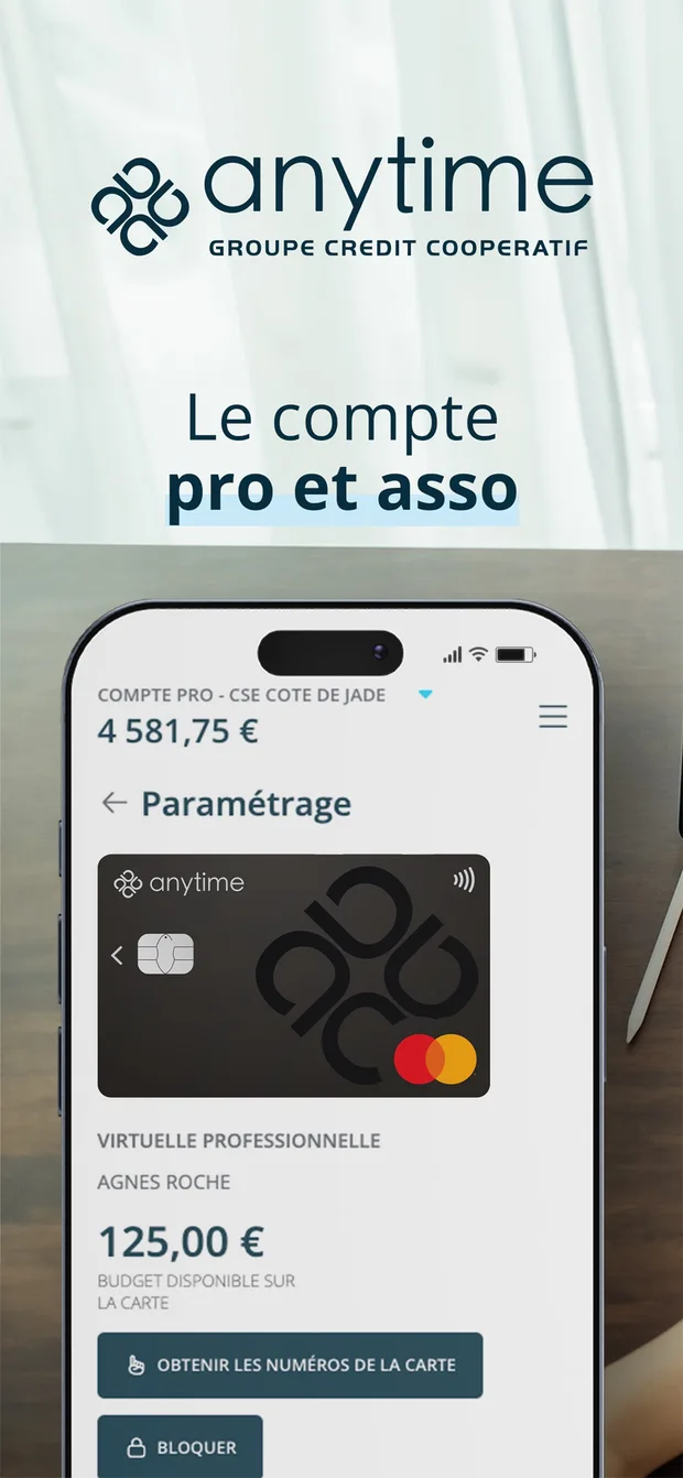 Paramètres de carte — capture officielle — application Anytime