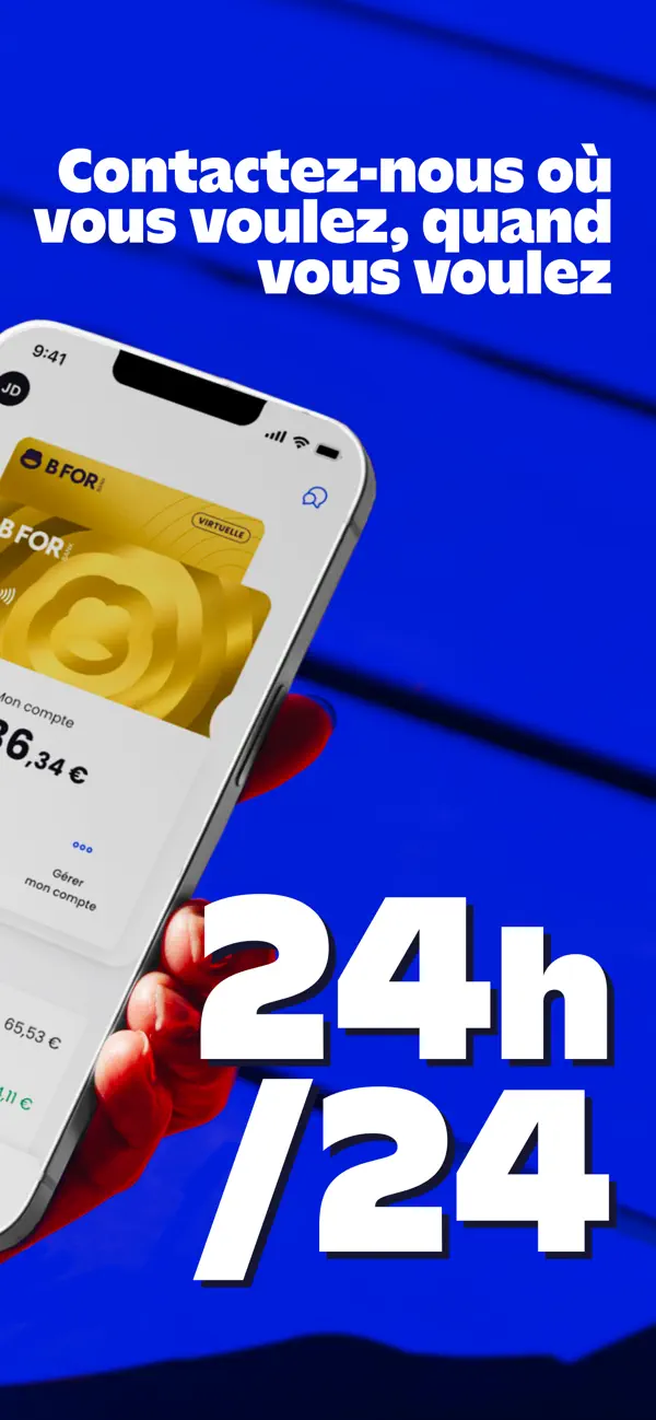 Compte et contact du service client — application BforBank