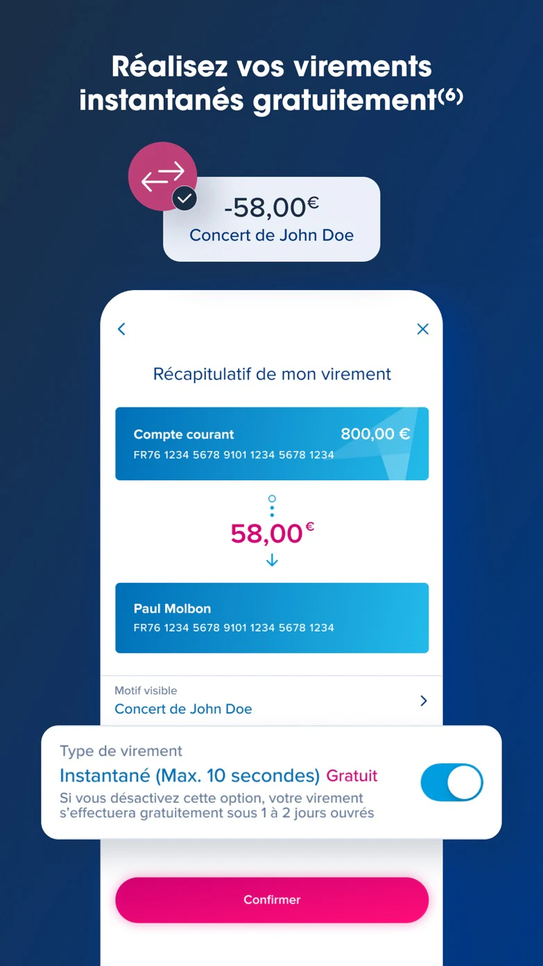 Virement instantané — capture officielle générale BoursoBank — application BoursoBank PRO