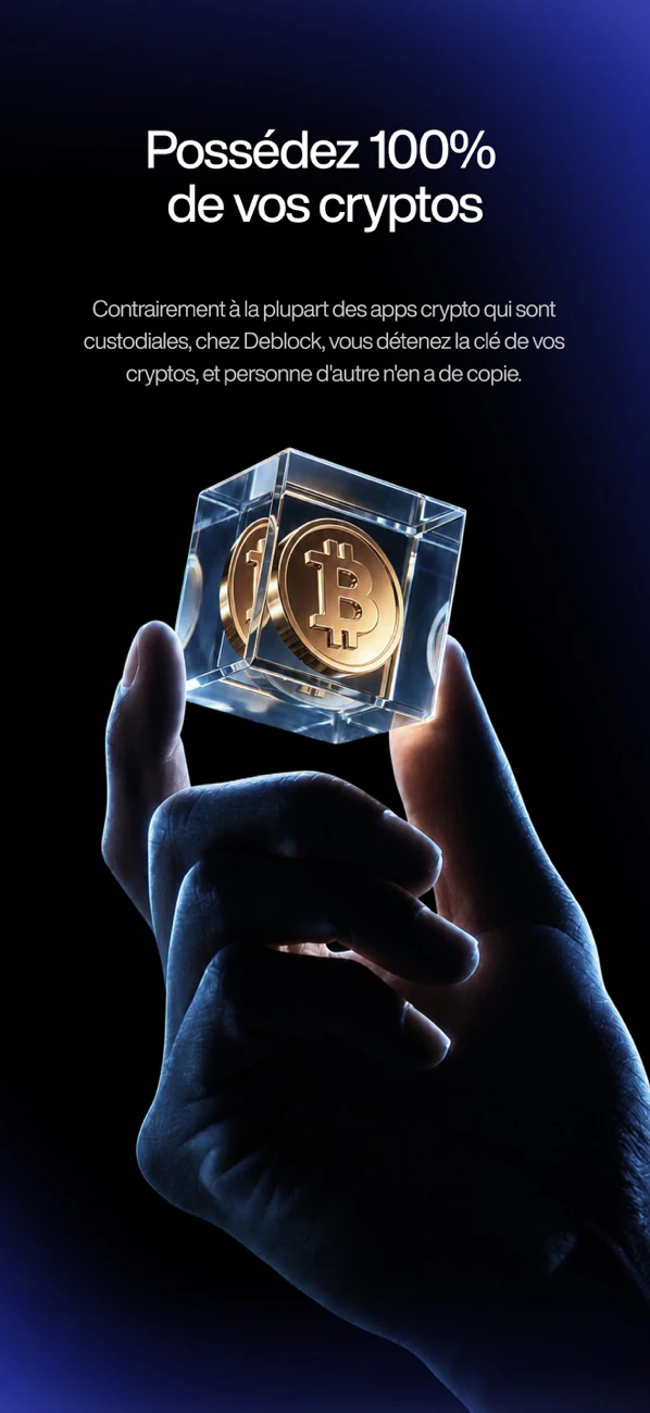 Capture officielle Deblock : wallet crypto non custodial