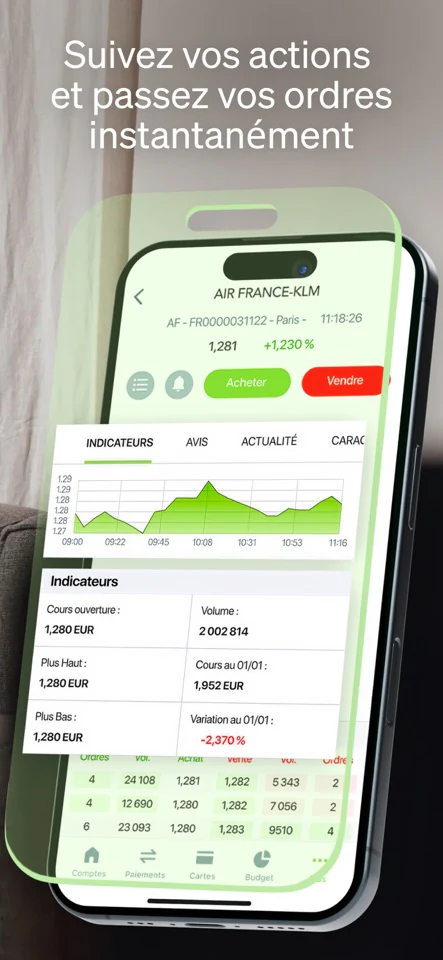 Écran officiel de suivi des investissements Fortuneo