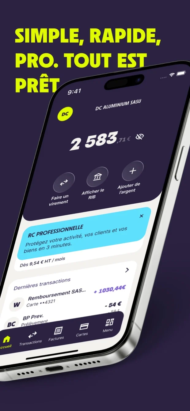 Tableau de bord officiel — application L by LCL Pro