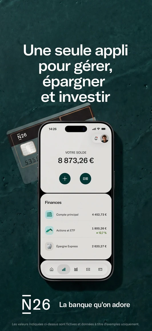 Écran officiel d’accueil N26