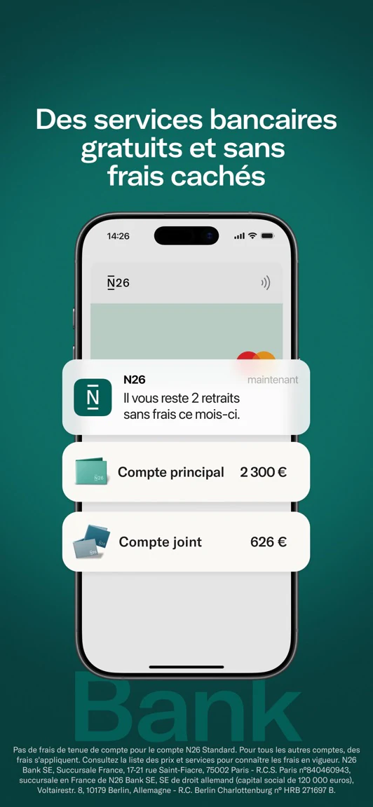 Écran officiel de suivi des dépenses N26