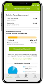 Visuel officiel Oney montrant le disponible et le solde d’un compte avec crédit renouvelable