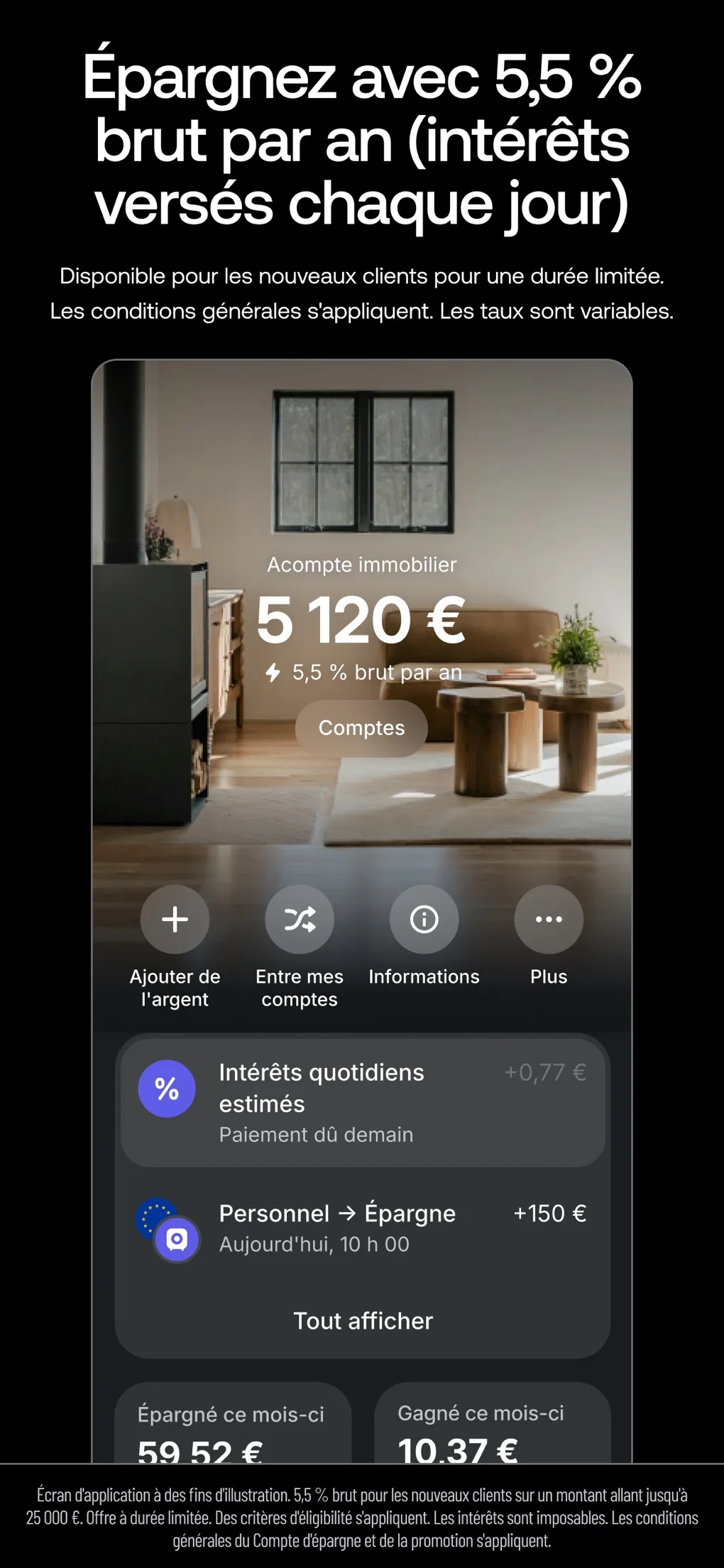 Écran officiel du compte d’épargne Revolut