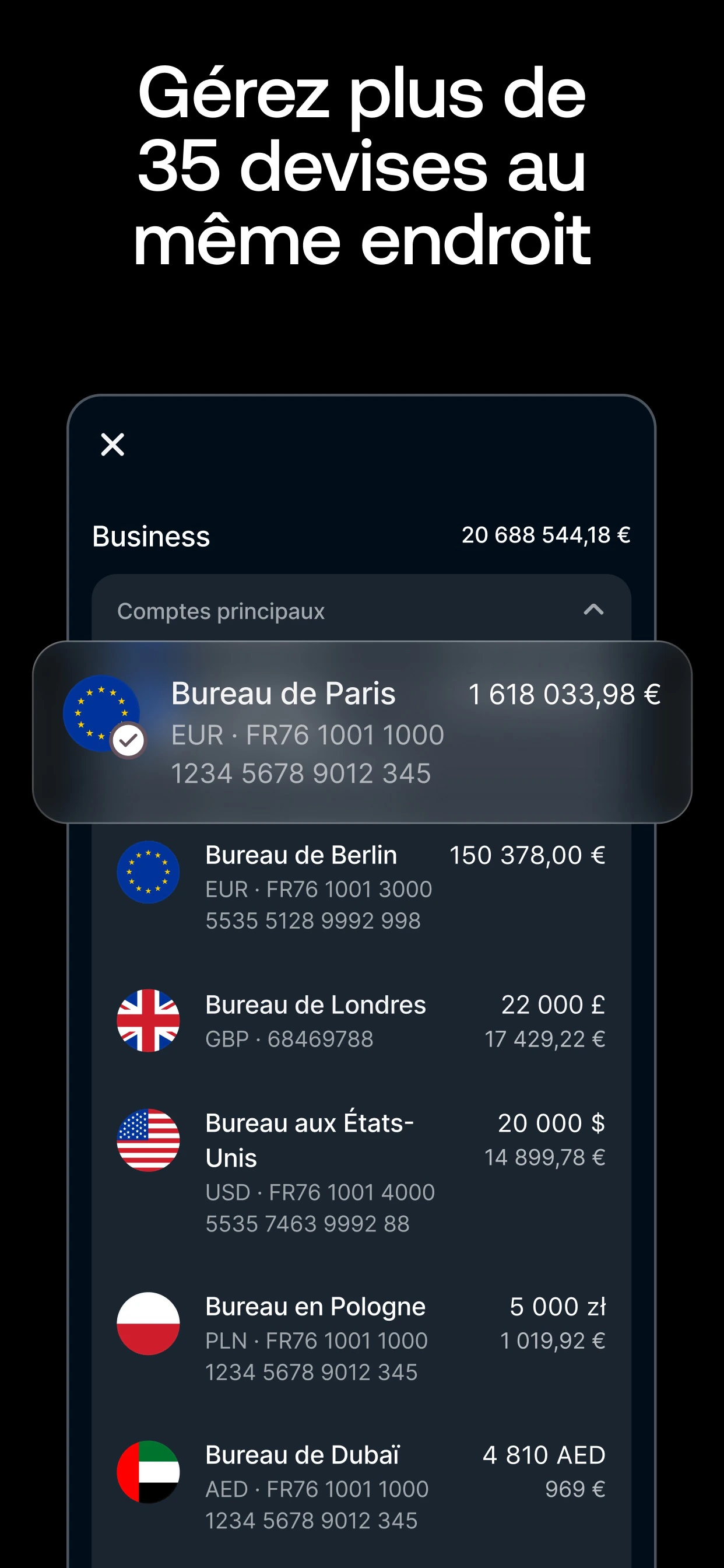Soldes et devises · capture promotionnelle officielle Apple Business — application Revolut Business