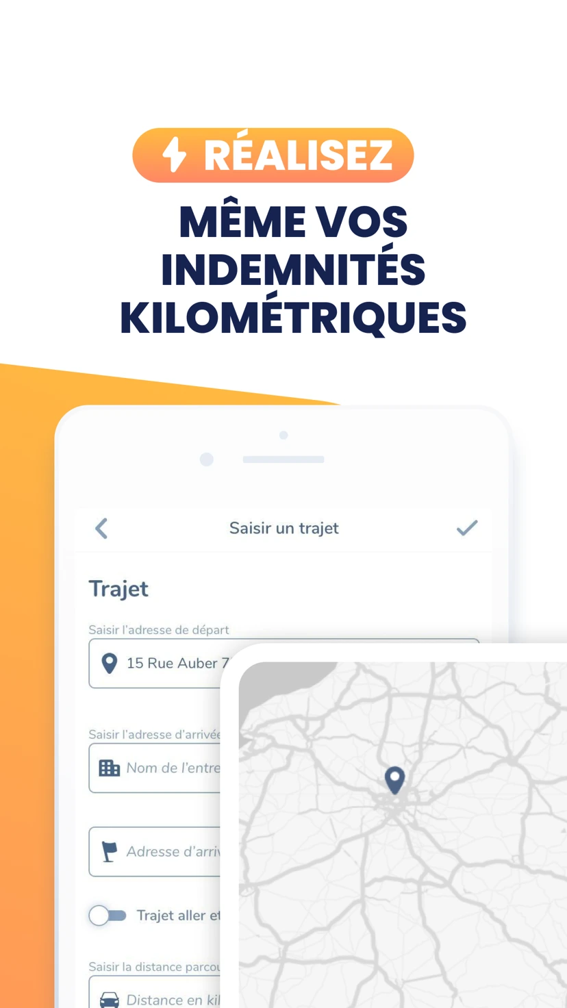 Indemnités kilométriques — application Tiime