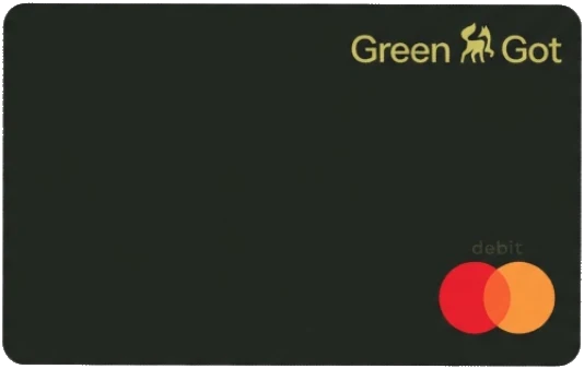 Carte Mastercard Green-Got Essentiel sur fond transparent