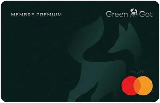 Carte Mastercard Green-Got Premium sur fond transparent