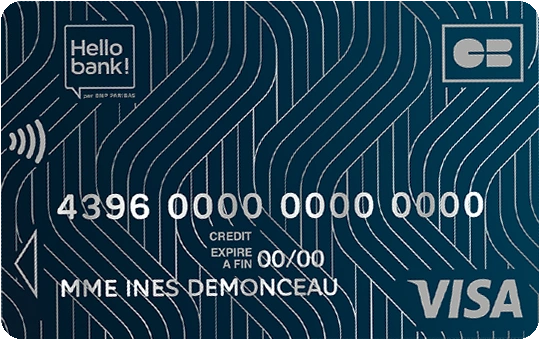Carte Visa professionnelle Hello Business, vue horizontale